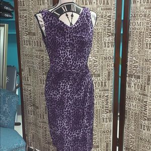 Ralph Lauren Purple Leopard Faux wrap dress size 6